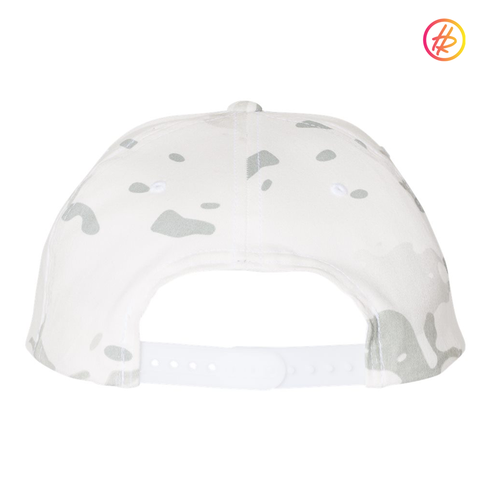 Snow Camo Rink Rat Flat Bill Snapback - Customizable
