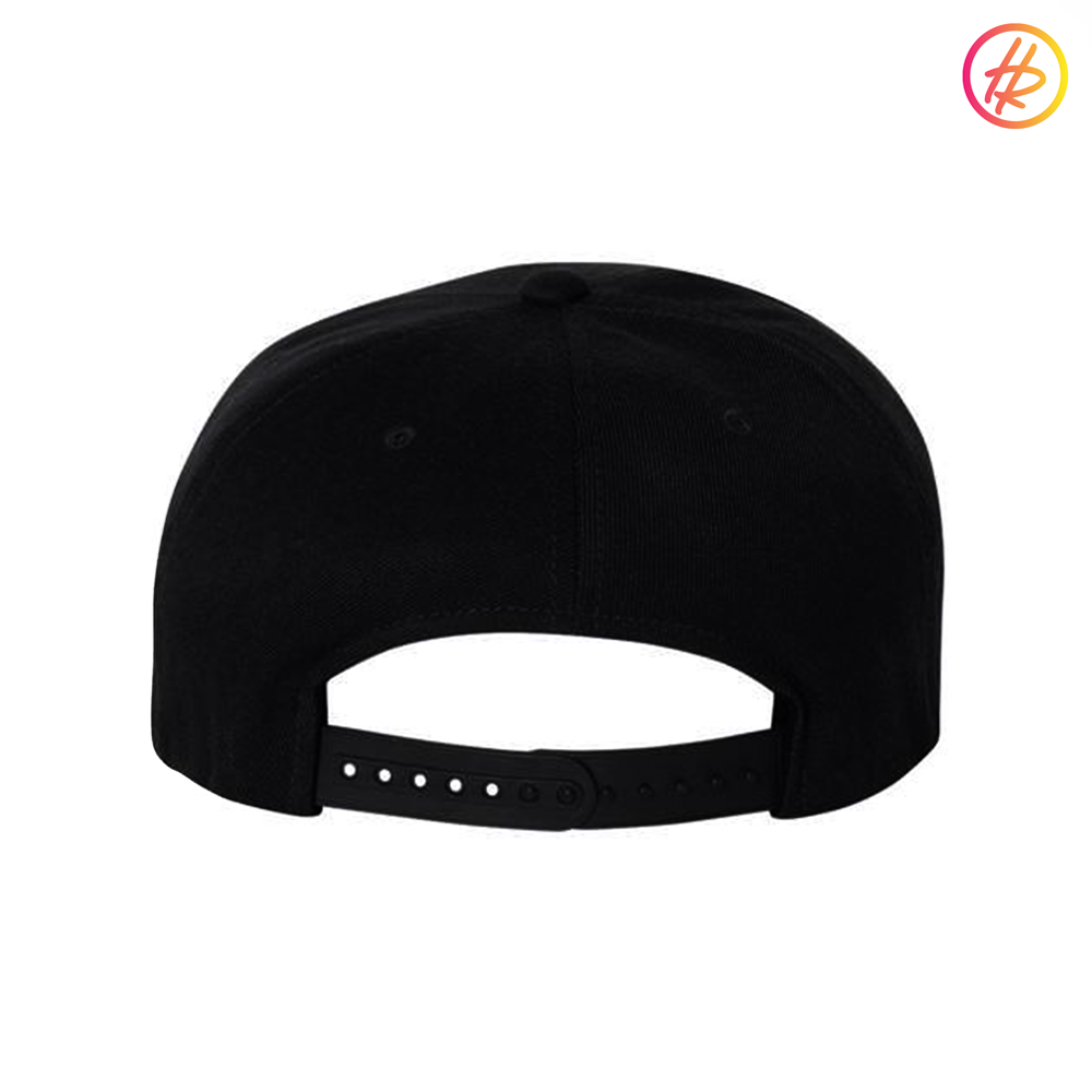 Black and Silver Rink Rat Flat Bill Snapback - Customizable