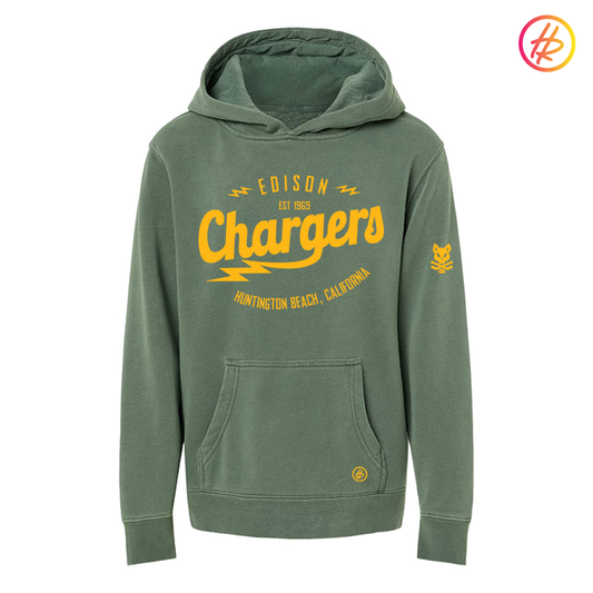Hatty Ratty® - Retro Chargers - Pigment Dyed Hoodie - YOUTH