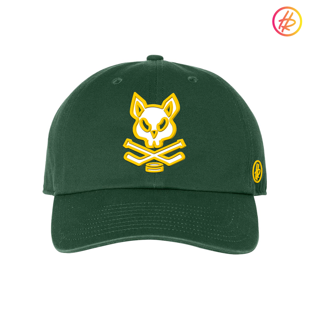 Green and White yellow Rink Rat Hatty Ratty Dad Hat