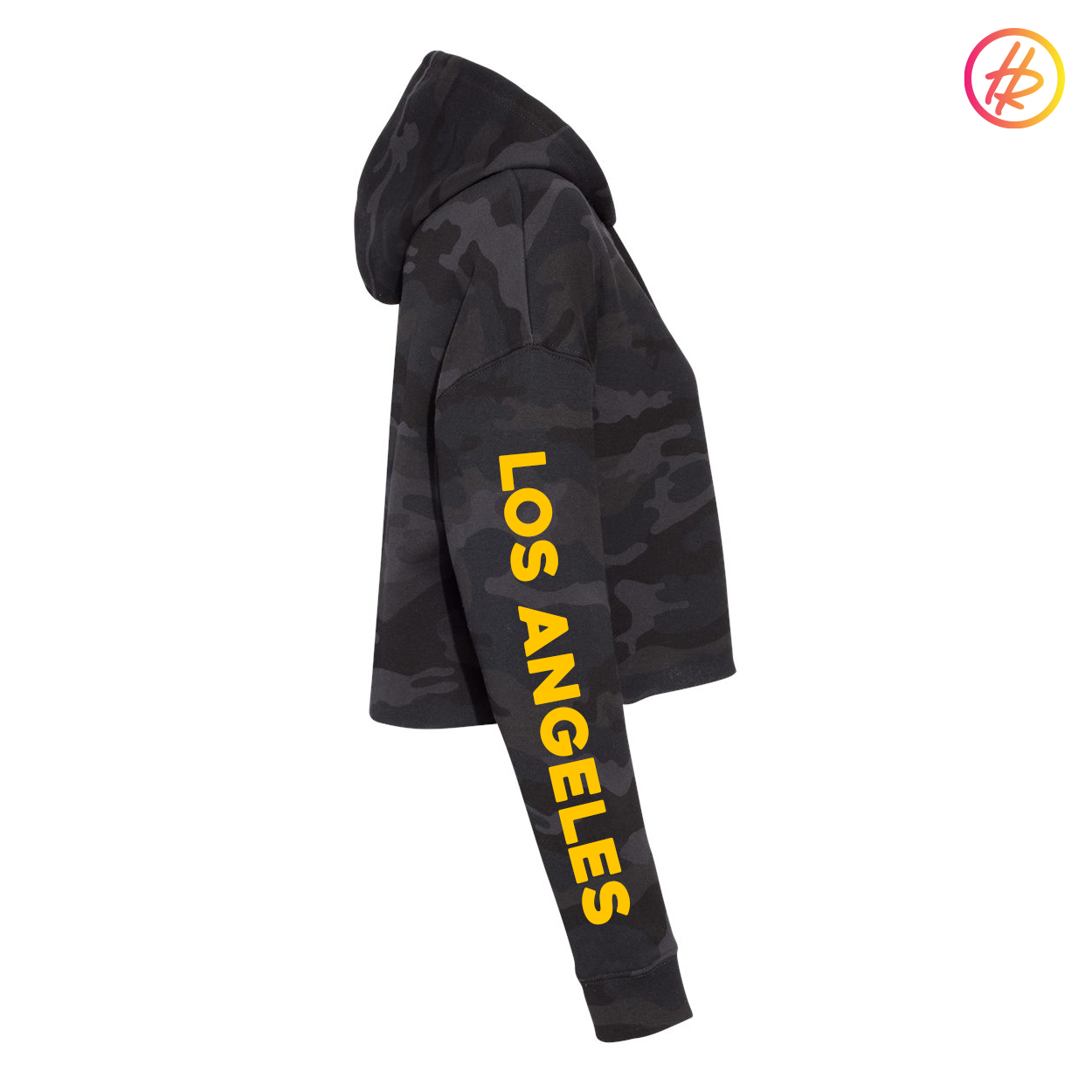 LA LEGENDS TEAM + Hatty Ratty™ Wave Wash Women's Crop Hoodie - Black Camo