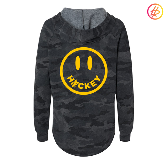 LA LEGENDS TEAM + Hatty Ratty™ Happy Hockey™ Wave Wash Women's Hoodie  - Black Camo