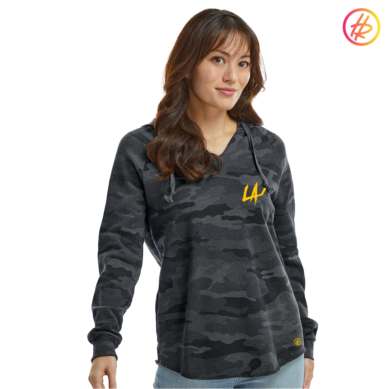 LA LEGENDS TEAM + Hatty Ratty™ Happy Hockey™ Wave Wash Women's Hoodie  - Black Camo