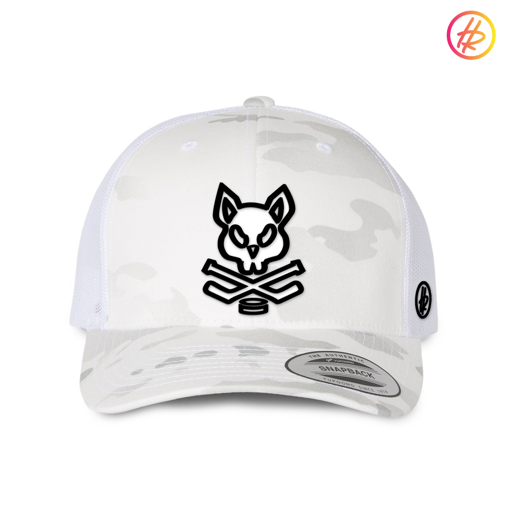 Snow Camo Rink Rat Mid Profile Trucker Hat  - Customizable