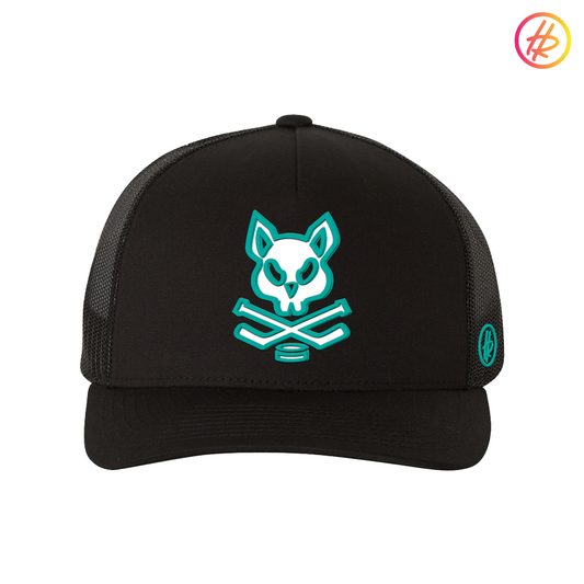 Jr. Sharks + Hatty Ratty™ - Mid Profile Trucker Hat - Black