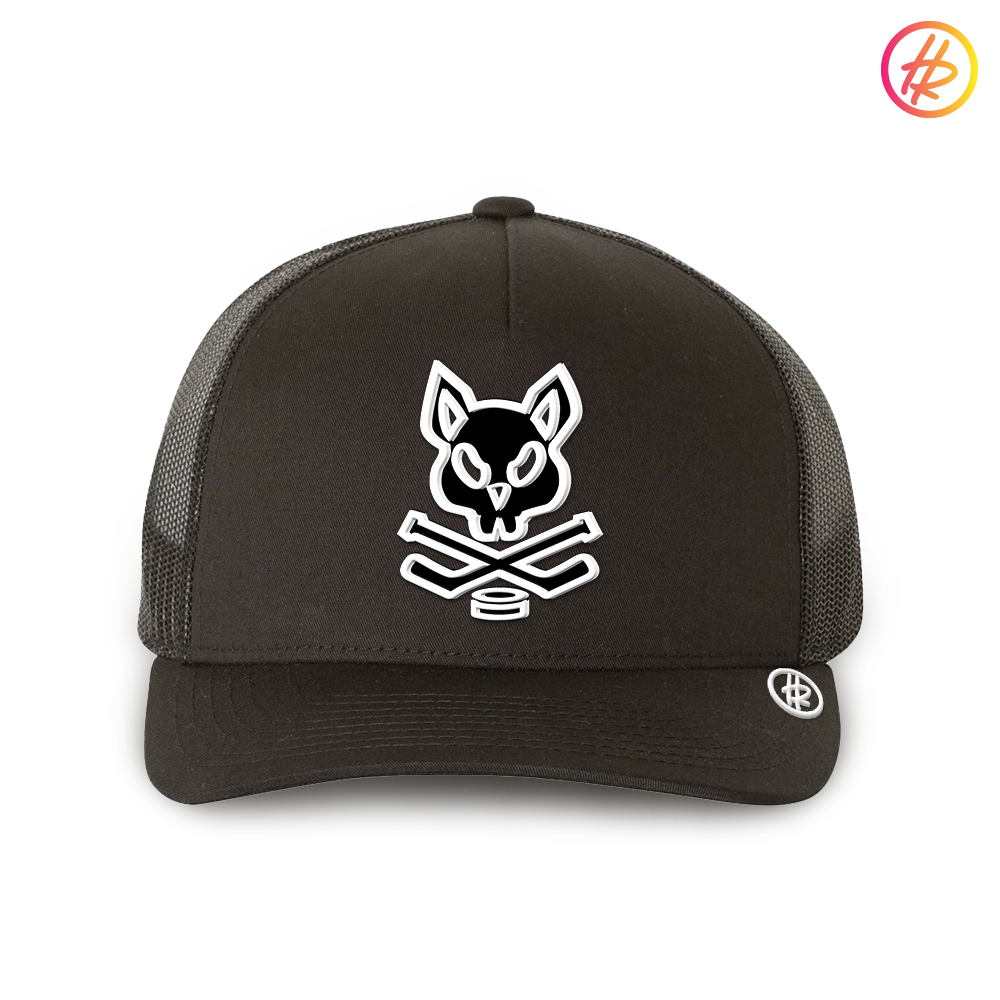 Black Rink Rat Mid Profile Trucker Hat  - Customizable