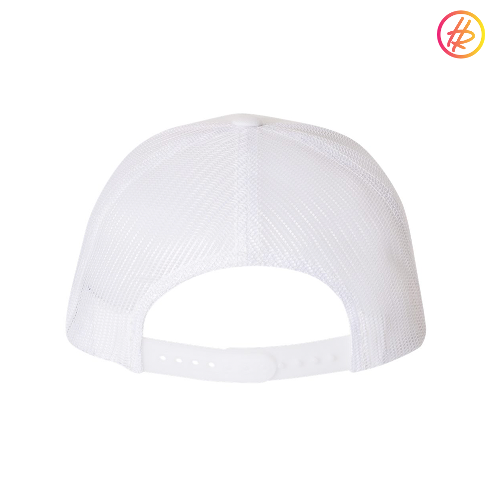 White Rink Rat Mid Profile Trucker Hat - Customizable