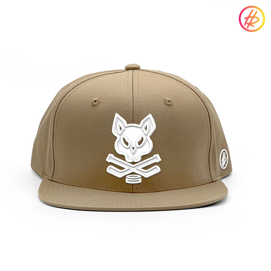 Khaki Rink Rat Flat Bill Snapback - Customizable