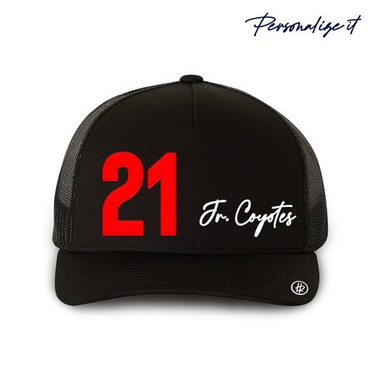 Jr. Coyotes + Hatty Rattyโข Numbered Cotton Trucker