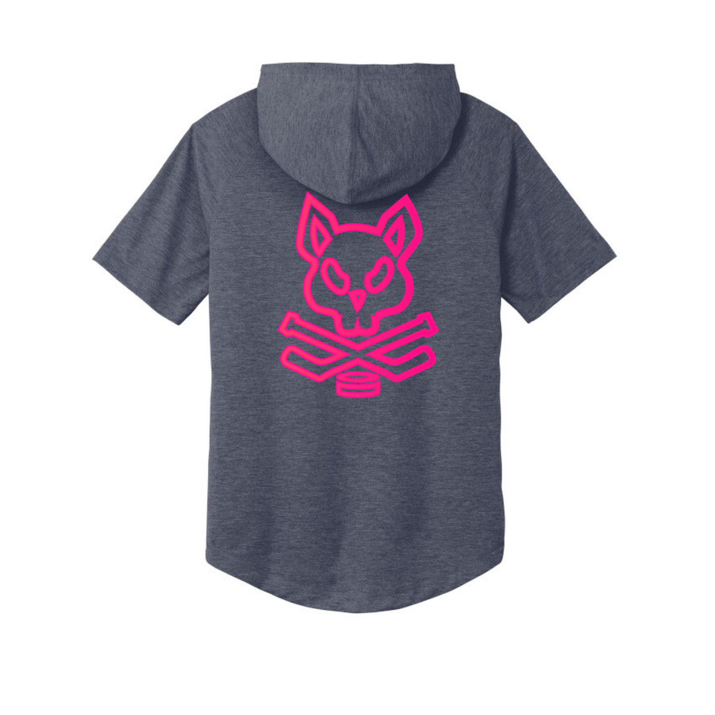 Adult Rink Rat Short Sleeve Hoodie - Heather Navy