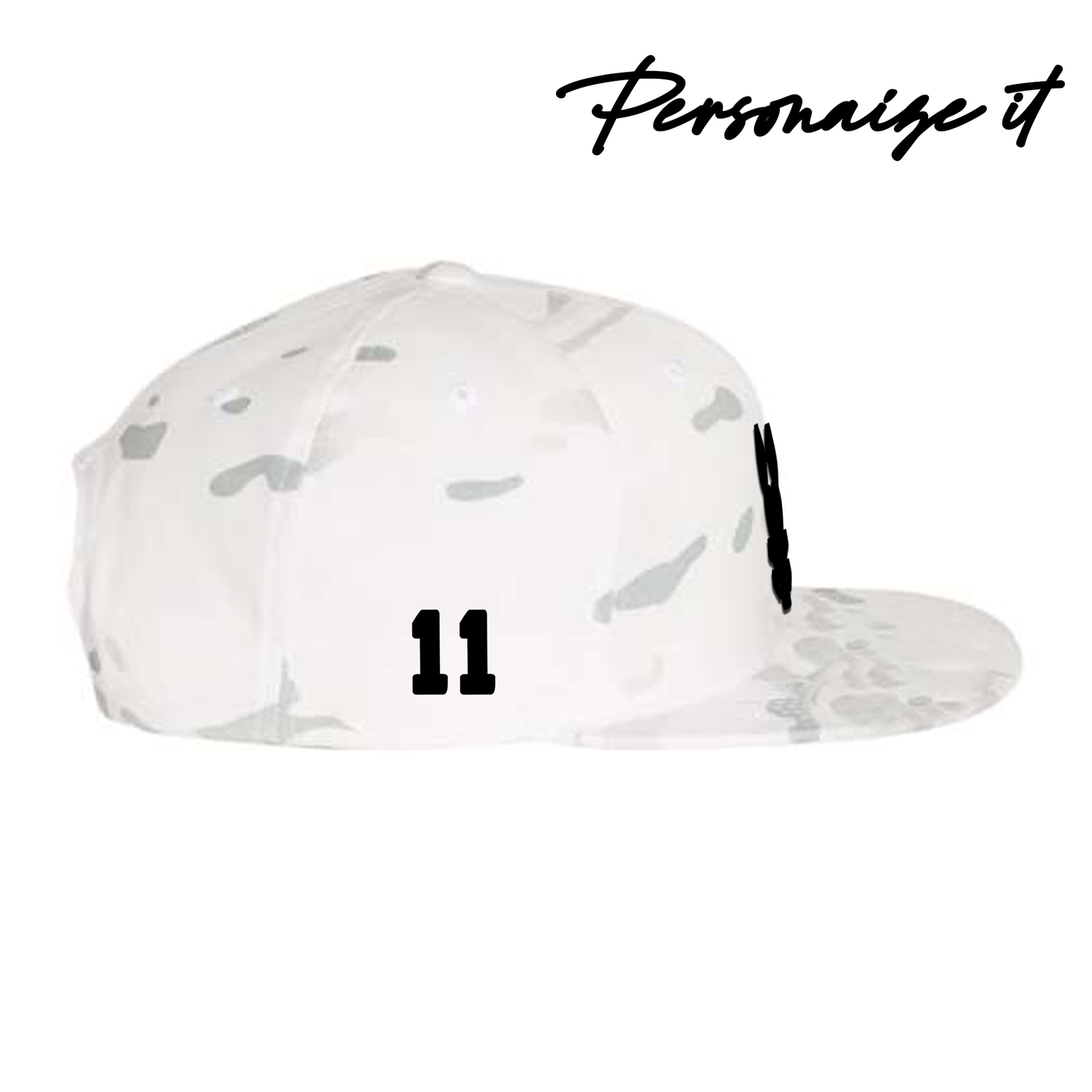 Hatty Ratty™ Hockey Team Rink Rat - Flat Bill - Snow Camo