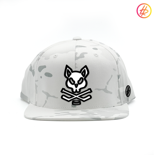 Snow Camo Rink Rat Flat Bill Snapback - Customizable