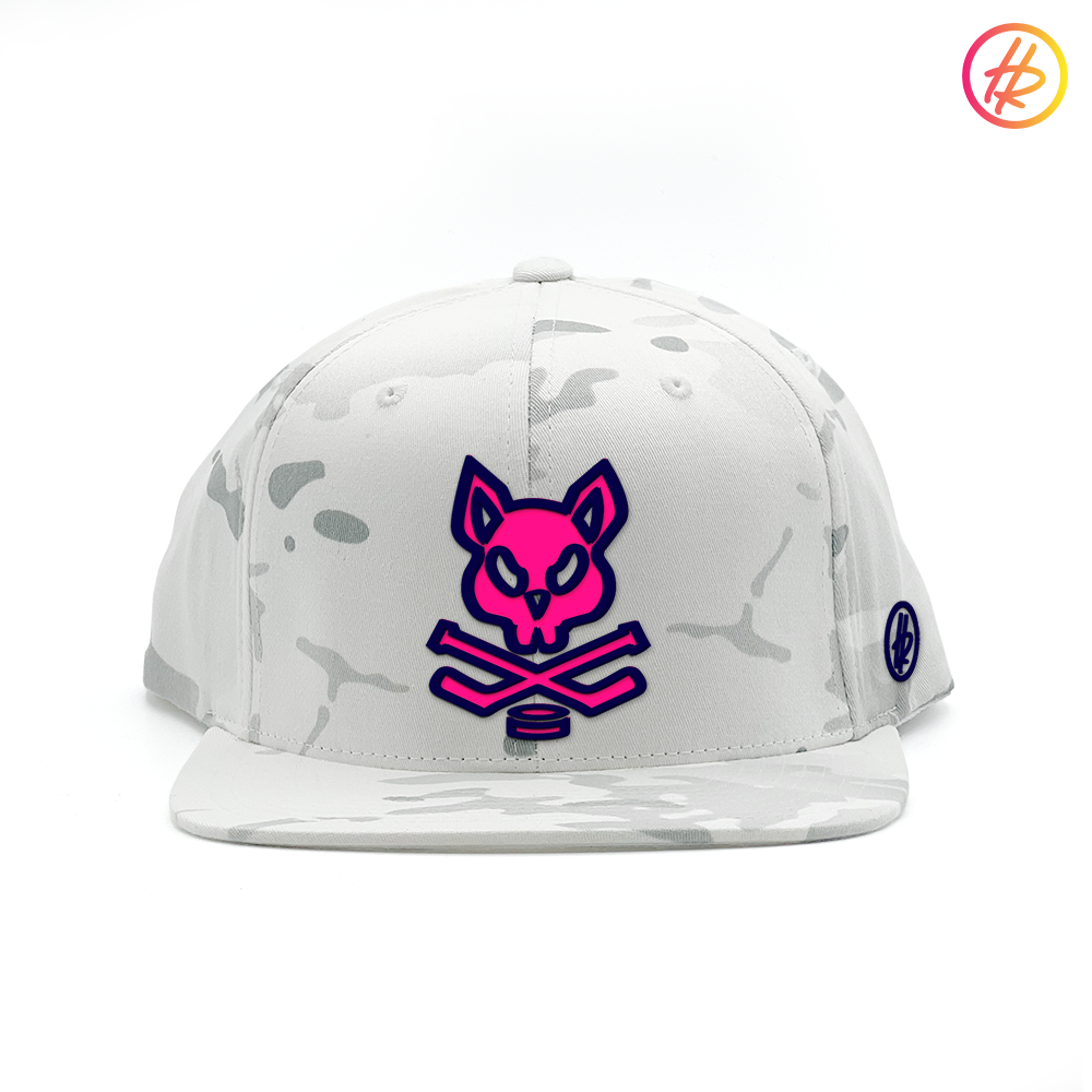Snow Camo Rink Rat Flat Bill Snapback - Customizable