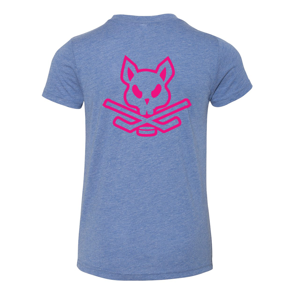 Kids Rink Rat Tee - Sky Blue & Neon Pink
