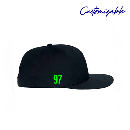 Hatty Ratty™ - Flat Bill - Black & Neon Green - Customizable ADULT