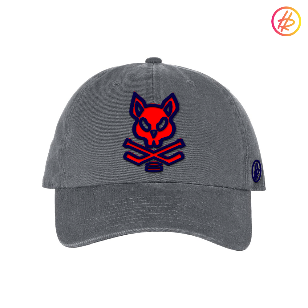 Charcoal and Red Rink Rat Hatty Ratty Dad Hat