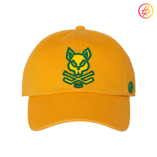 Gold and Green Rink Rat Hatty Ratty Dad Hat