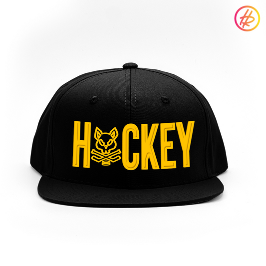 Goldrush + Hatty Ratty™ "HOCKEY" - Flat Bill - Black