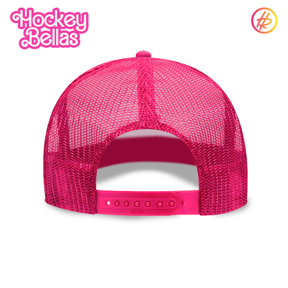 Hockey Bellas Neon Pink and Electric Purple Adult Trucker