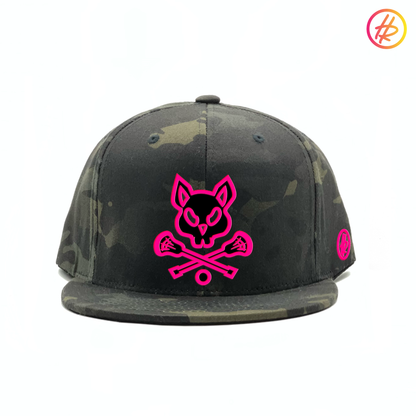 Black Camo LAX Rat Flat Bill Snapback - Customizable