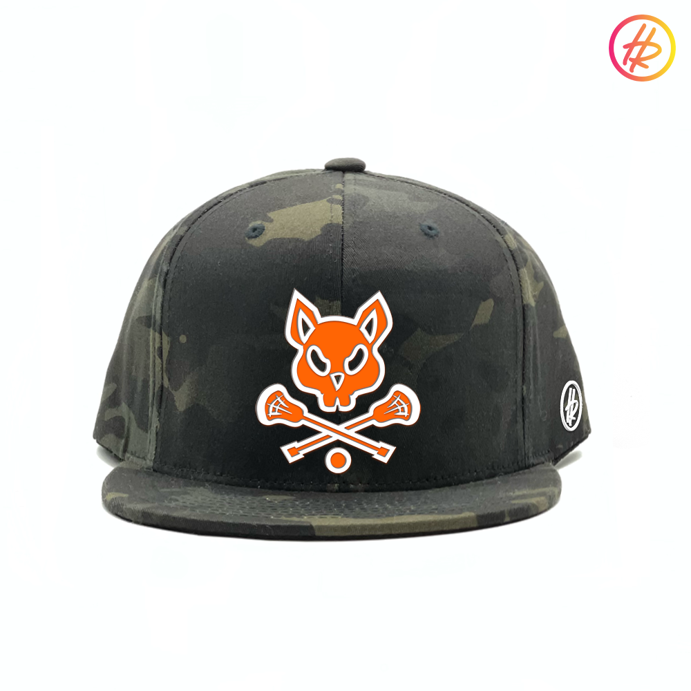 Black Camo LAX Rat Flat Bill Snapback - Customizable