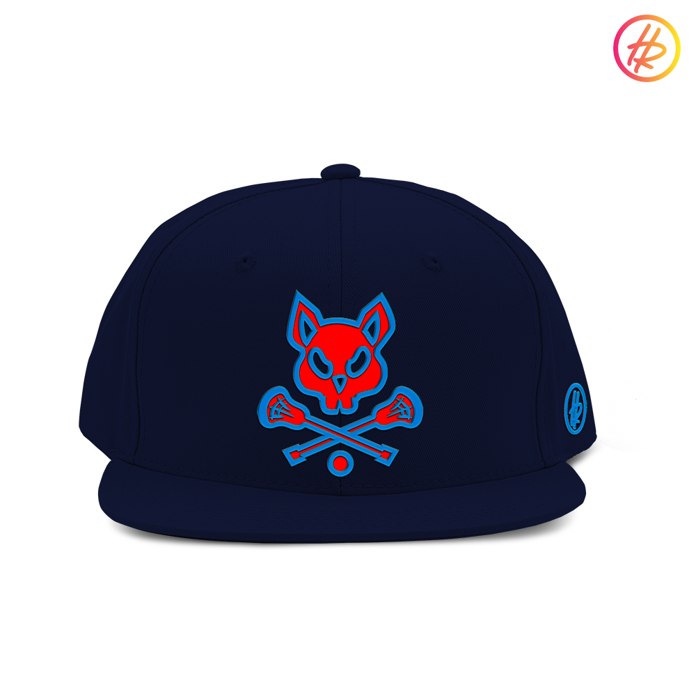 Navy LAX Rat Flat Bill Snapback - Customizable