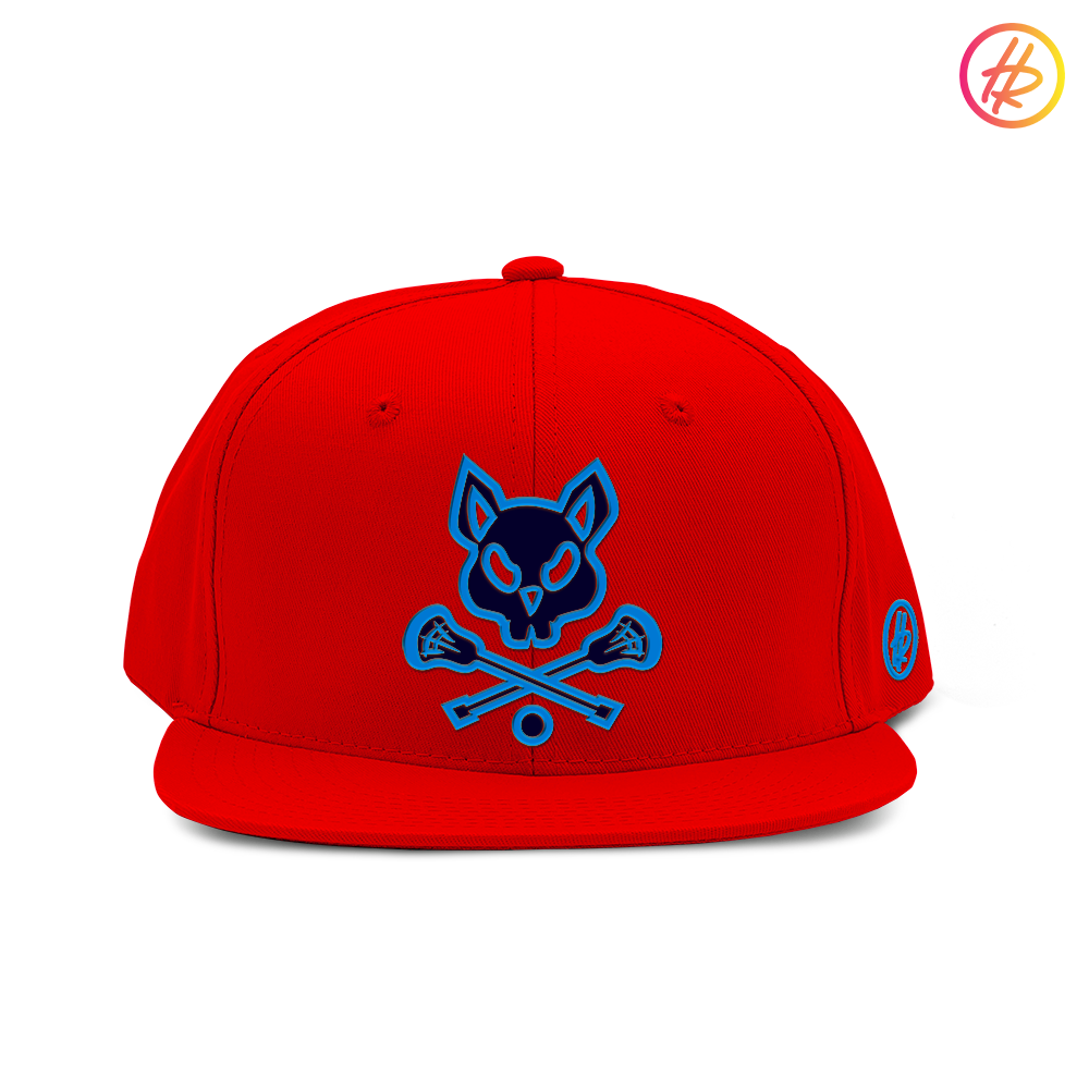 Red LAX Rat Flat Bill Snapback - Customizable