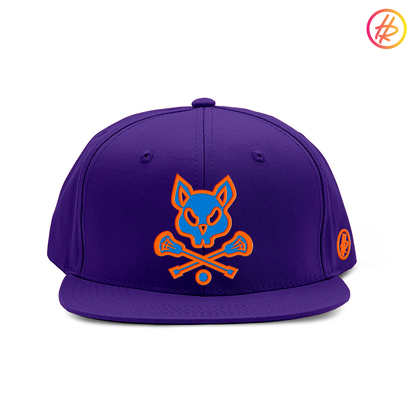 Purple LAX Rat Flat Bill Snapback - Customizable