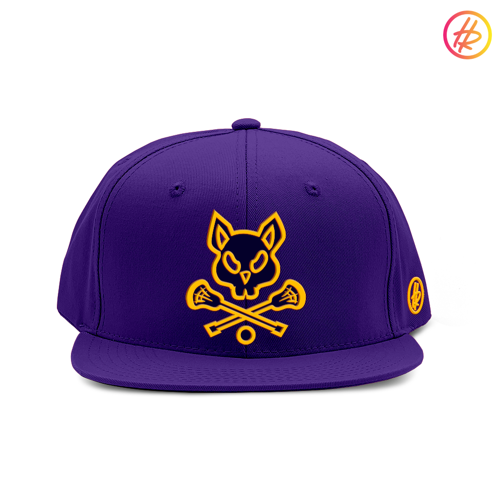 Purple LAX Rat Flat Bill Snapback - Customizable