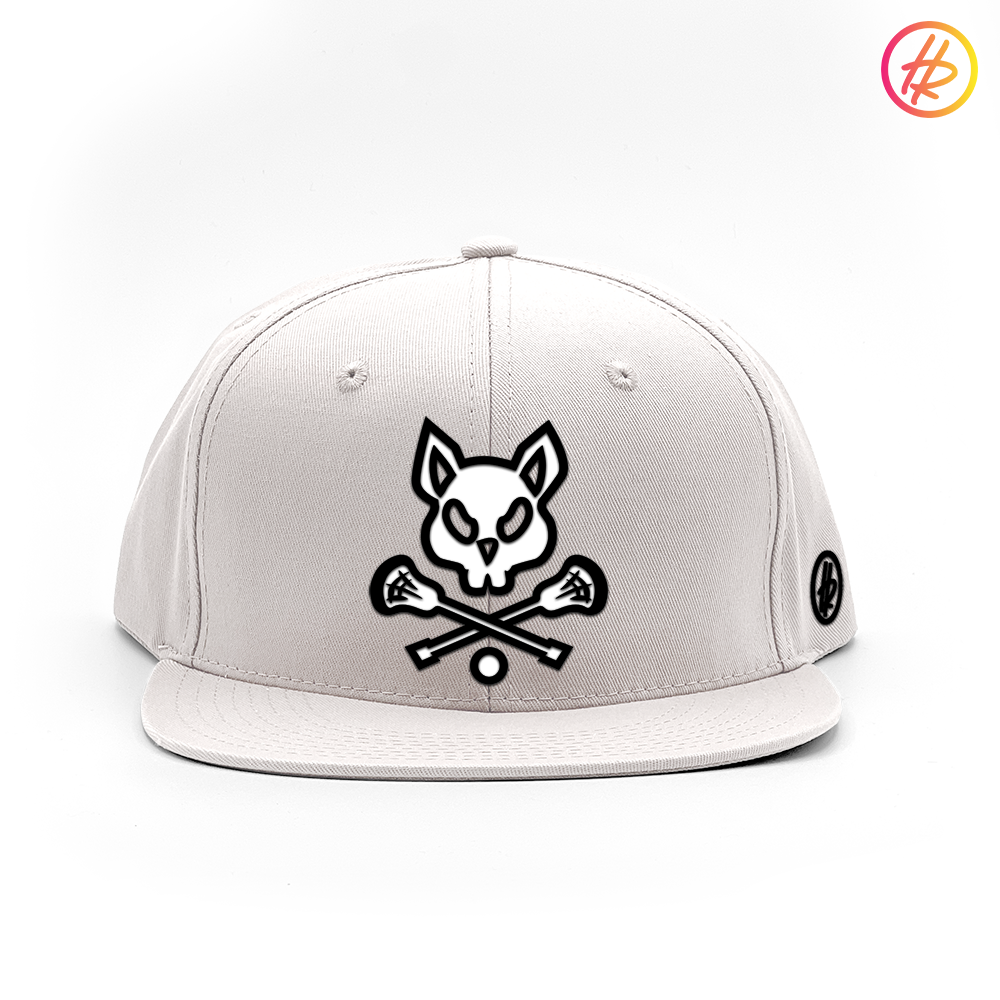 White LAX Rat Flat Bill Snapback - Customizable