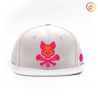 White LAX Rat Flat Bill Snapback - Customizable