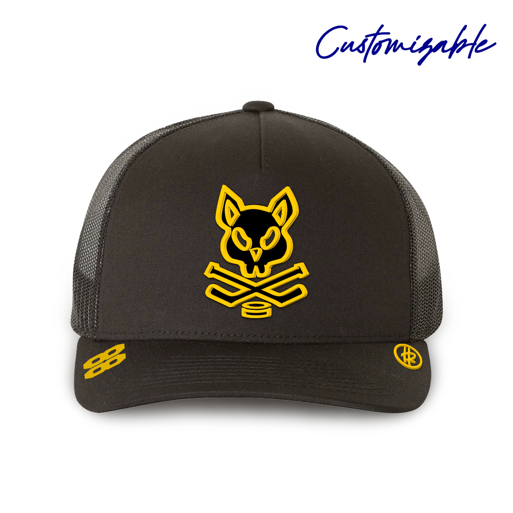 Goldrush + Hatty Ratty™ - Mid Profile Trucker - Black - Customizable