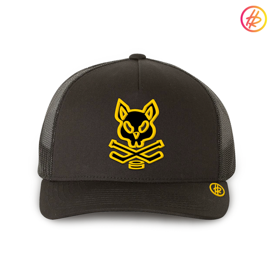 Goldrush + Hatty Ratty™ - Mid Profile Trucker - Black - Customizable