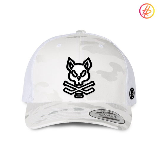 Snow Camo Rink Rat Mid Profile Trucker Hat  - Customizable