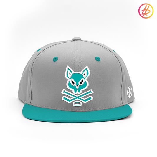 Jr. Sharks + Hatty Ratty™ - Flat Bill - Teal and Grey