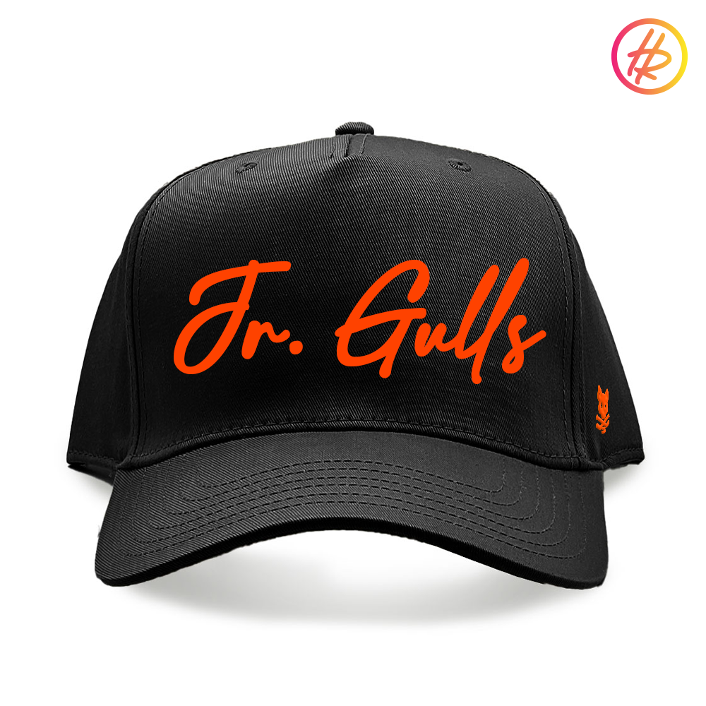 Hatty Ratty™ + Jr. Gulls Script - Curved Bill - Black