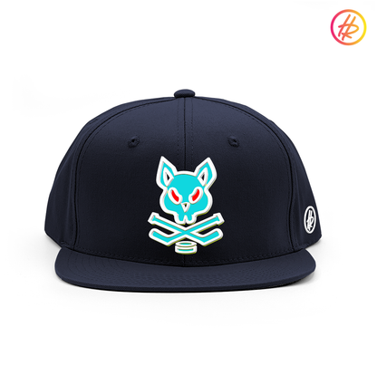 Hatty Ratty™ "Crookie" - Flat Bill - Navy w/White & Teal