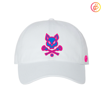 White LAX Field Rat Dad Hat - Customizable