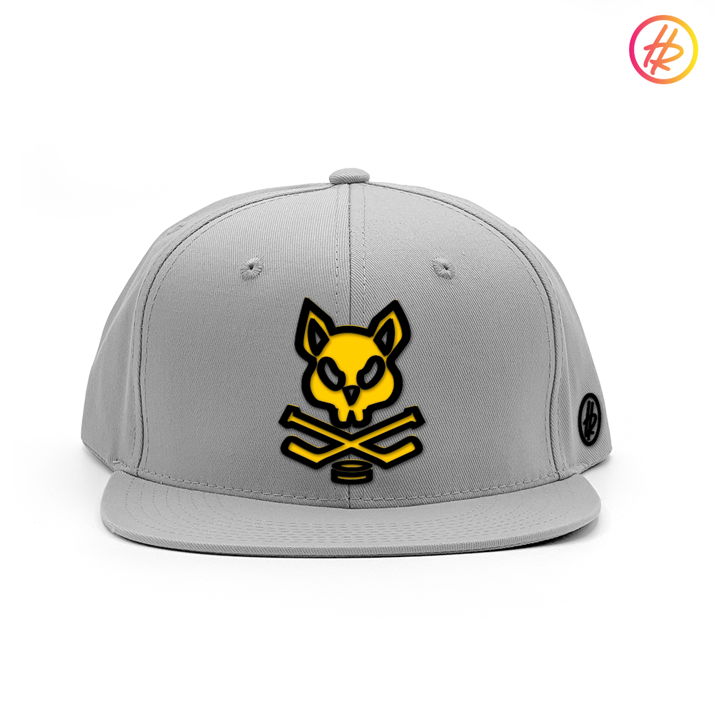 Light Grey Rink Rat Flat Bill Snapback - Customizable