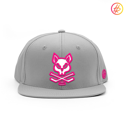 Light Grey Rink Rat Flat Bill Snapback - Customizable