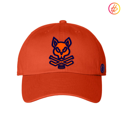 Orange and Navy Blue Rink Rat Hatty Ratty Dad Hat