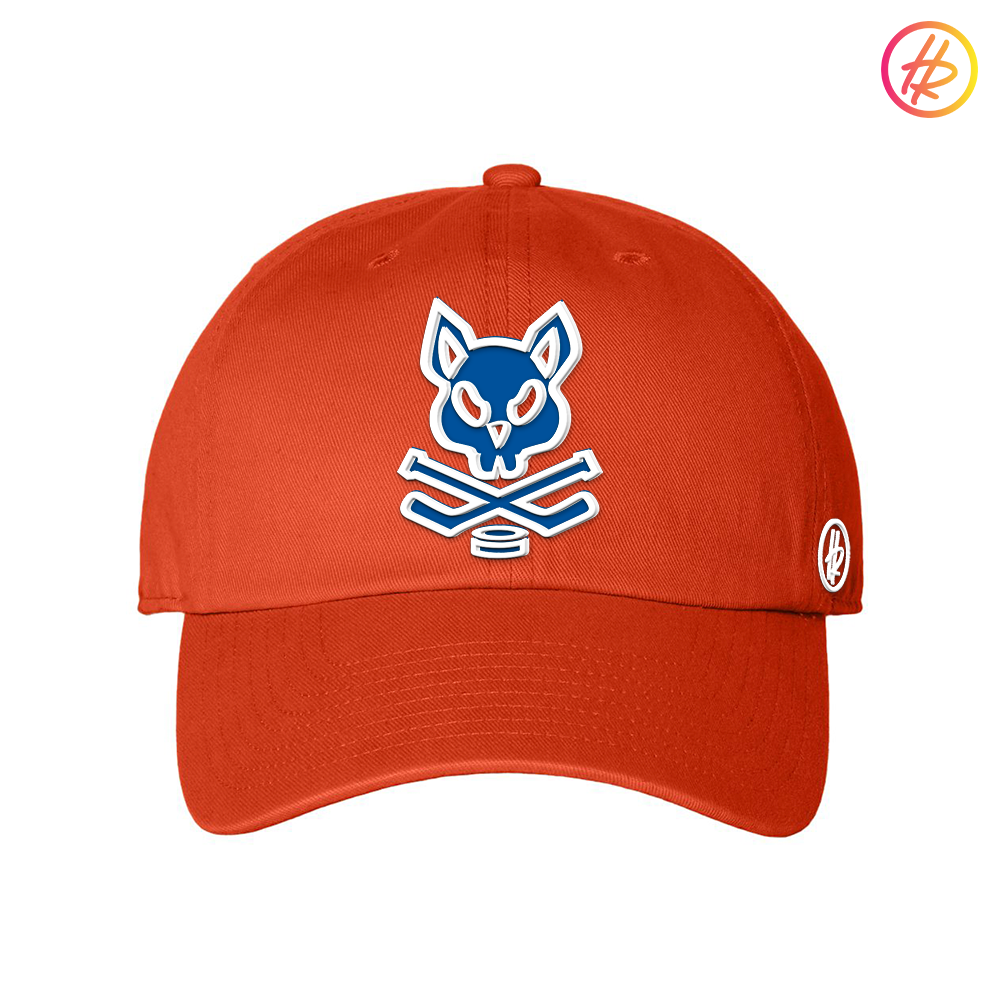 Orange and Royal Blue white Rink Rat Hatty Ratty Dad Hat