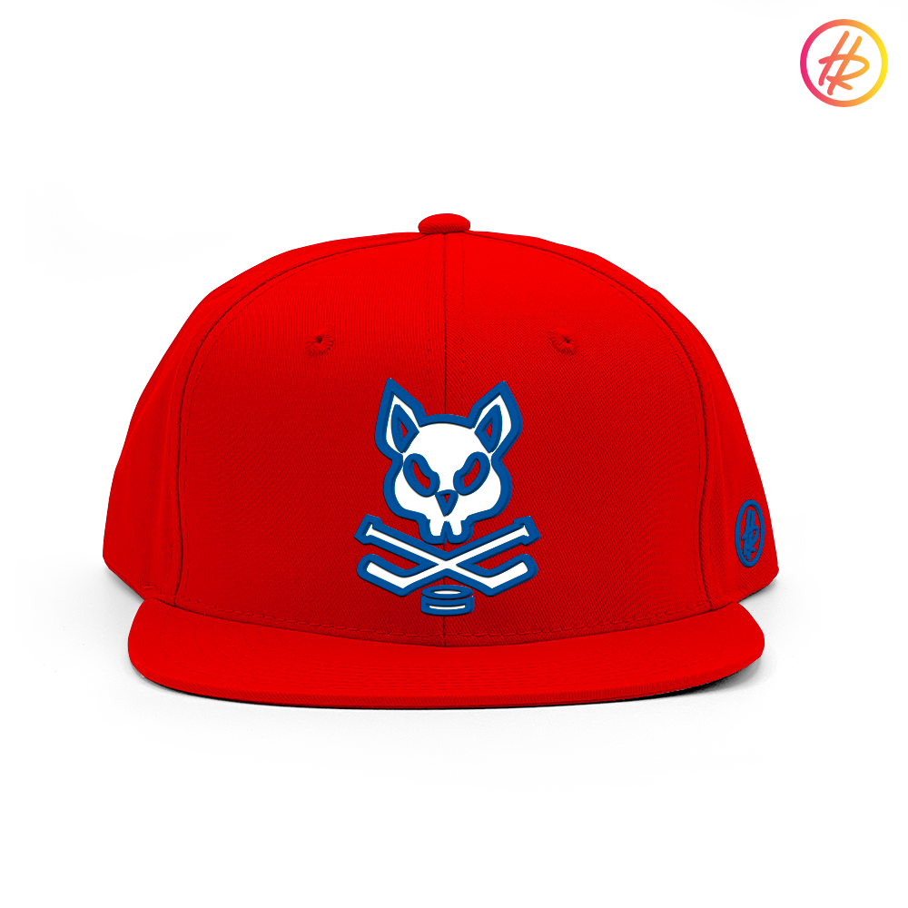 Red Rink Rat Flat Bill Snapback - Customizable