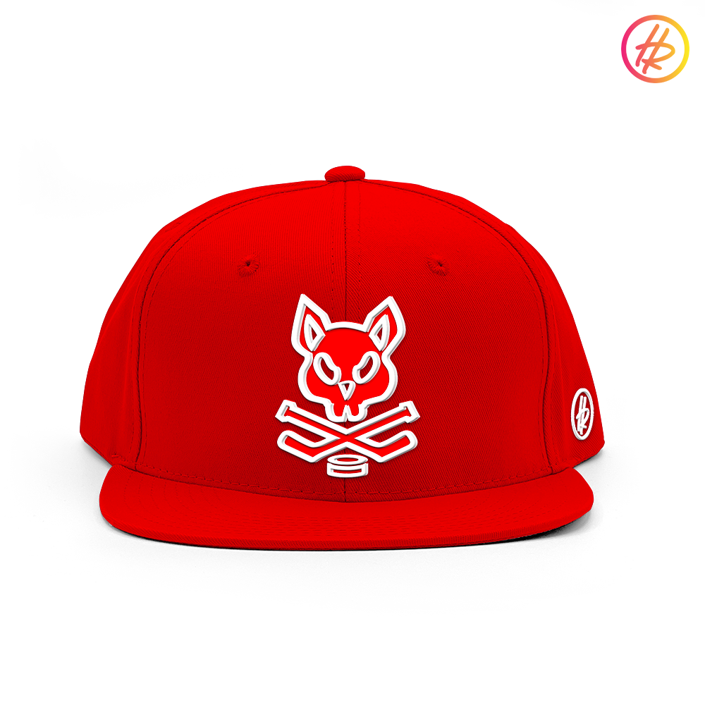 Red Rink Rat Flat Bill Snapback - Customizable