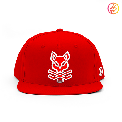 Red Rink Rat Flat Bill Snapback - Customizable