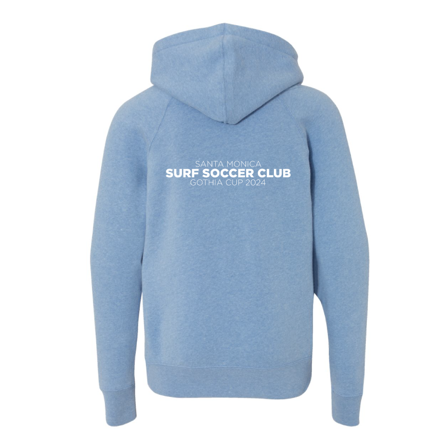 Santa Monica Surf Soccer Team - Special Blend Raglan Hoodie - Sky Blue - Adult