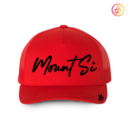 Hatty Ratty™ MOUNT SI Script 5 Panel Trucker