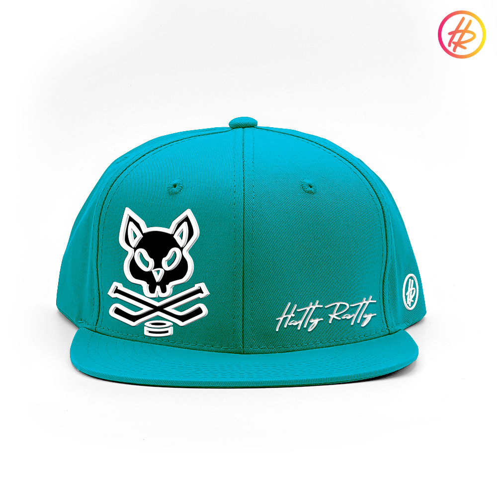 Jr. Sharks + Hatty Ratty™ T-GREY Addition - Flat Bill - Teal