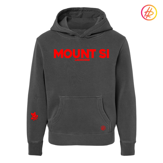 Hatty Ratty™ + MOUNT SI Pigment Dyed Hoodie - YOUTH Black