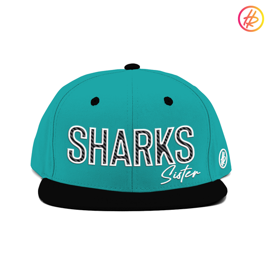 Jr. Sharks + Hatty Ratty™ -Sister "SHARKS" - Teal YOUTH SIZE